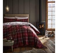 Catherine Lansfield Tartan Check Red Set copripiumino 160 x 220 + 50 x 70