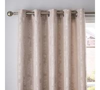 Catherine Lansfield Tende damascate jacquard foderate con occhielli, 168 x 228 cm, due pannelli, color oro champagne
