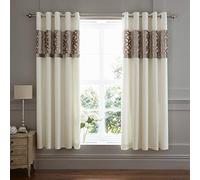 Catherine Lansfield Tende foderate con occhielli in velluto tagliato a reticolo, 168 x 183 cm, due pannelli, colore