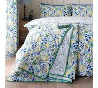 Catherine Lansfield Tilly Floral - Copriletto double-face, 220 x 230 cm, colore: Blu
