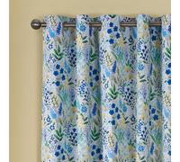 Catherine Lansfield Tilly Floral - Tende con occhielli, completamente reversibile, 168 x 228 cm, 2 pannelli, colore: Blu