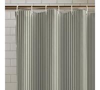 Catherine Lansfield Timeless Stripe - Tenda da doccia, 180 x 180 cm, colore: Verde