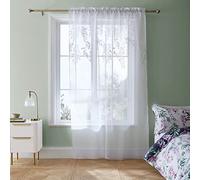 Catherine Lansfield Wisteria Floral Tenda a pannello in voile, 140 x 228 cm, colore: Bianco