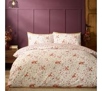 Catherine Lansfield Woodland Fox So Soft, set copripiumino reversibile super king size con federe, naturale