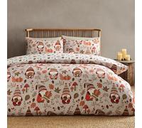 Catherine Lansfield Woodland Gonks So Soft, set copripiumino matrimoniale reversibile con federe, naturale