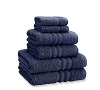 Catherine Lansfield Zero Twist 6 Pezzi Asciugamano, Cotone, Marina Militare, 6 Piece Towel Bale, 6 unità