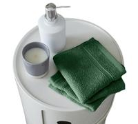 Catherine Lansfield Zero Twist - Coppia di asciugamani in cotone, 30 x 30 cm, colore: verde foresta