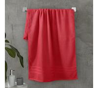 Catherine Lansfield Zero Twist Cotton - Coppia di teli da bagno 90 x 140 cm, colore: Rosso