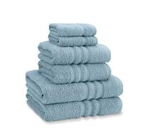 Catherine Lansfield Zero Twist - Set di 6 asciugamani in cotone, colore: Blu