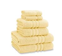 Catherine Lansfield Zero Twist - Set di 6 asciugamani in cotone, colore: Giallo