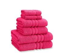 Catherine Lansfield Zero Twist - Set di 6 asciugamani in cotone, colore: Rosa acceso