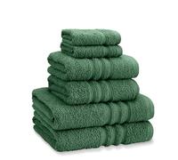 Catherine Lansfield Zero Twist - Set di 6 Asciugamani in Cotone, Colore: Verde Foresta