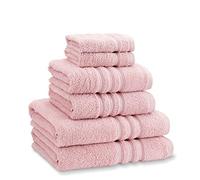 Catherine Lansfield Zero Twist - Set di 6 asciugamani in cotone morbido e assorbente, colore: rosa