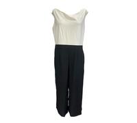 Catherine Malandrino Tuta Jumpsuit Military Chic Bianco E Nero Taglia 14 NWT