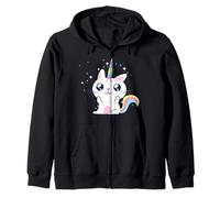 Caticorn Gatto Unicorno Divertente Meme Gatti Magico Gattino Felpa con Cappuccio
