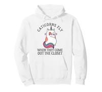 Caticorns Fly When They Coming out The Closet Cat Unicorn Fun Felpa con Cappuccio