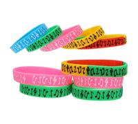 CATIEBYE 10 Pezzi Bracciali in Silicone Note Musicali per Festival Elettronici, Comodi da Indossare, Fasce Classiche per Polso per Concerti e Feste Musicali
