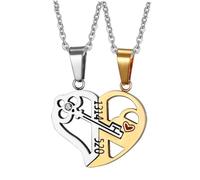 CATIEBYE 1set Collana Pendenti Per Inossidabile Design Unico Con Ciondolo Chiave Di e Decorazione Romantica Per Eventi Speciali