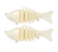 CATIEBYE 2 Pezzi Corpi Esca da Pesca Multisezione 10cm Non Verniciati | Abs e Ferro, Beige Realistico, per Acqua Dolci e Salate, Sagoma Naturale e Movimento in Nuoto