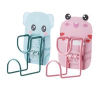 CATIEBYE 2 Pezzi Ganci Adesivi da Parete con Design Cartone Animato Supporto per Lavabo e Asciugamani Senza Foratura per Bagno Cucina e Camera Portata Resistente Rosa