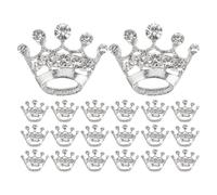 CATIEBYE 20 Pezzi Spille Corona Mini in Lega di Zinco Argento, Resistenti allo Sbiadimento e Comode, Accessori Eleganti per Abiti e Sciarpe in Occasione di Matrimoni e Uso Quotidiano