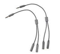 CATIEBYE Adattatore Jack Audio 3,5mm 2 Pezzi Cavo Splitter Resistente in Nylon e Guscio in Alluminio per Cuffie e Telefoni, Design Elegante e Anti-graffio
