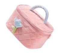 CATIEBYE Borsa Cosmetica da Viaggio Versatile e Facile da Trasportare P Rosa in Velluto a Coste Design Unico alla Moda come Pochette Trucchi da Viaggio per Donne