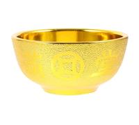 CATIEBYE Ciotola da Offerta Buddhista in Plastica Oro Multiuso Riutilizzabile Design Dorato e Intagli Raffinati per Uso Domestico e Collezione D'arte Buddhista
