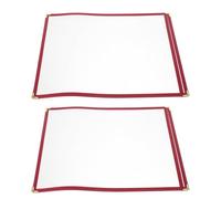 CATIEBYE Copertina Menu in Pvc Trasparente 2 Pezzi, Proteggi Ricettario Resistente a Olio e Macchie, Porta Ricette Riutilizzabile per Ristoranti, Bar e Hotel, Formato A4