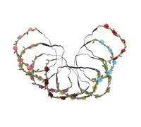 CATIEBYE Corona di Fiori Rosa 8 Pezzi Fascia Elastica Regolabile per Chioma Donna Ragazza Stile Boho Elegante per Matrimoni e Festival All'aperto