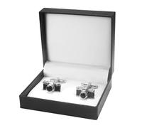 CATIEBYE Cufflinks da Uomo a Forma di Fotocamera con Finitura Lucida e Raffinata in Rame, Confezione Regalo con Scatola per Matrimonio e Abbigliamento Elegante