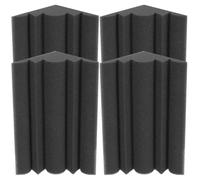 CATIEBYE Pannelli Fonoassorbenti in Schiuma Nera 12x12x24 Cm Set da 4 Pezzi per Trappole per Bassi, Pannelli Acustici da Parete ad Alta Densità Ignifuga per Studio di Registrazione