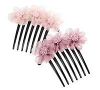 CATIEBYE Pettine per Chioma da Sposa a Fiore 2 Pezzi in Filo di Seta, Leggero e Resistente, Accessori per Acconciature Eleganti e Romantiche