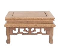 CATIEBYE Porta Fiori in Legno Color caffè Base Piatta, Supporto Pratico per Piccoli Vasi e Statue, per Negozi di Fiori e Musei in Stile Rustico Semplice
