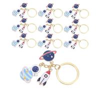 CATIEBYE Portachiavi Mini Astronauta e Razzo in Metallo 10 Pezzi, Gadget per Bomboniere e Premi Carnevale Scolastico a Tema Spazio