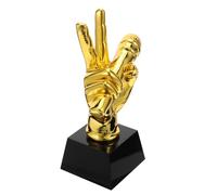CATIEBYE Premio in Resina e Cristallo Riconoscimento Unico a Forma di Microfono Microfono Color Oro Decorazione per Feste Karaoke e Concorsi Musicali per Presentatori e Vincitori