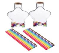 CATIEBYE Set 2 Bottiglie dei Desideri Fai da Te con Tappo, Barattoli di Plastica Vuoti Trasparenti per Origami e Decorazioni, Contenitori Portaoggetti Leggeri e Multifunzionali per Regali