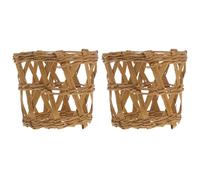 CATIEBYE Set 2 Pezzi Coprivaso in Paglia Naturale 7,5x8 Cm, Copribicchieri Isolanti Protettivi per Tazze di Vetro, Accessorio Decorativo per Casa e Uso Quotidiano Colore Colore Casuale