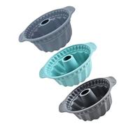 CATIEBYE Set 3 Stampi in Silicone per Dolci Rotondi Bordi Smerlati e Apertura a Stufa, Grande Capacità, Flessibili e Salvaspazio, per Home Baking e Lavastoviglie