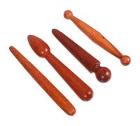 CATIEBYE Set 4 Pezzi Bastoncini da Massaggio in Legno per Agopressione, Massaggiatore Manuale per Piedi, Corpo e Viso, Strumento per Riflessologia e Terapia Tradizionale Cinese