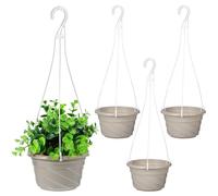 CATIEBYE Set 4 Pezzi Vasi da Appendere per Piante in Pvc, Fioriere da Esterno e Interno, per Finestre e Patio, Soluzione Pratica per Piante Ornamentali
