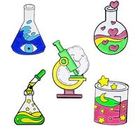 CATIEBYE Set 5 Spille Smaltate Scienziato Tema Chimica, Spilla da Bavero e Zaino per Donna, Accessori Moda per Abiti e Cappelli, Idee Regalo per Feste e Viaggi