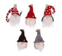 CATIEBYE Set da 9 Clip Decorative Natalizie in Legno Design Babbo Natale, Ornamenti Clip per Addobbi Festa e Decorazioni Casa, Fermagli Creativi per Foto e Note, Accessori Stile Casuale