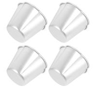 CATIEBYE Stampi per Dolci in Lega di Alluminio 4 Pezzi per Tarts e Jelly, Facili da Sformare, Resistenti, per Home Baking Design Elegante Argento