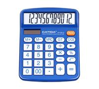 CATIGA Calcolatrice da Tavolo a 12 Cifre Con Ampio Display LCD e Pulsante Sensibile, Doppia Alimentazione Solare e Batteria, Funzione Standard per Ufficio, Casa, Scuola, CD-2786
