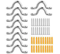 Catime 10 Pezzi Kayak Deck Loop, M6 Barca Top Pad Eye Strap, 6mm Cinghie a Occhiello in Acciaio Inox 304, con 40 Viti e 40 Pezzi Bullone di Espansione, per Attrezzatura da Canoa Sartiame