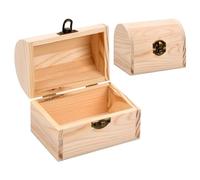 Catime 2 Pcs Scatola di Legno con Coperchio 11,8x8x9cm, Scatola di Stoccaggio Legno Piccola per Gioielli, Scatola Legno Naturale, Scatole Legno da Decorare per Fai da Te Dipingere Artigianali
