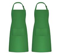 Catime 2 Pezzi Grembiule Cucina per Uomo Donna, Grembiuli da Barbecue Impermeabile con 2 Tasche, Grembiule Pittura Regolabile Adulti per la Cottura, Giardinaggio