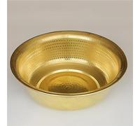 Catino Rame Battuto a Mano Pedicure Portatile Idromassaggio Piede Vasca Decor Giardino Bacinella Acqua per Esterno(Brass,15")