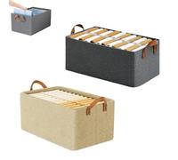 Cation Multi-functional Folding Wardrobe, Folding Wardrobe Storage Box, Large Wardrobes Clothes Storage Organiser with Handle, Drawer Type Wardrobe Storage Box for Various Bedding (Grey+Beige,2pcs)